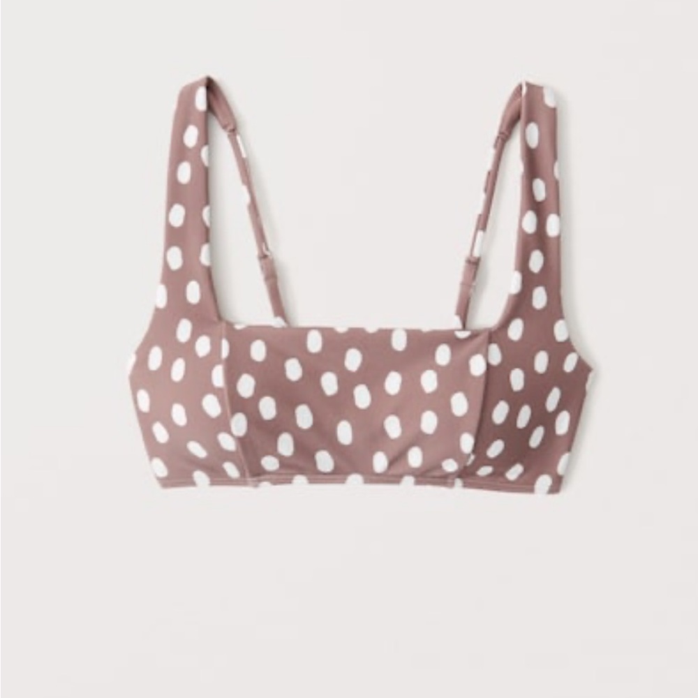 Abercrombie Polka Dot Wide Strap Square Neck Bikini Top Sz XS